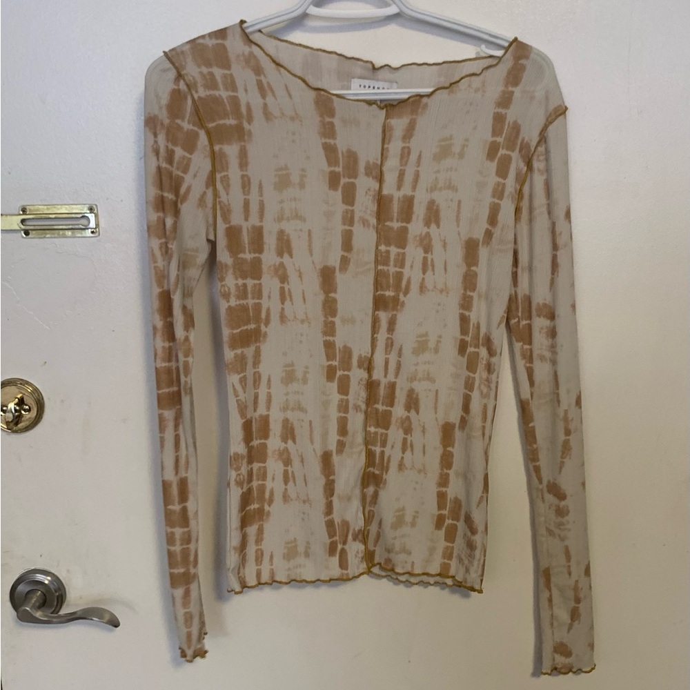 Topshop sheer tie dye long sleeve